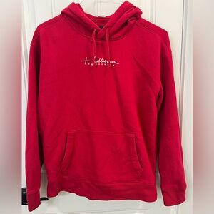 Hollister Men's Vibrant Red Hoodie